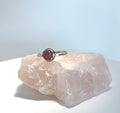 Full Stop Ring - Dainty Silver and Scalloped Pink Rhodonite