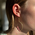 "Inside Thoughts" Brass & Stone Parentheses Earrings