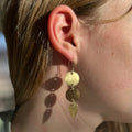 "Mind the Gap" Hammered Brass Semi Colon Earrings