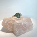 Mixed Metal and Rose-Cut Green Strawberry Quartz Ring