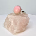 Full Stop Pink Conch Shell and Sterling Silver Scalloped Bezel Ring