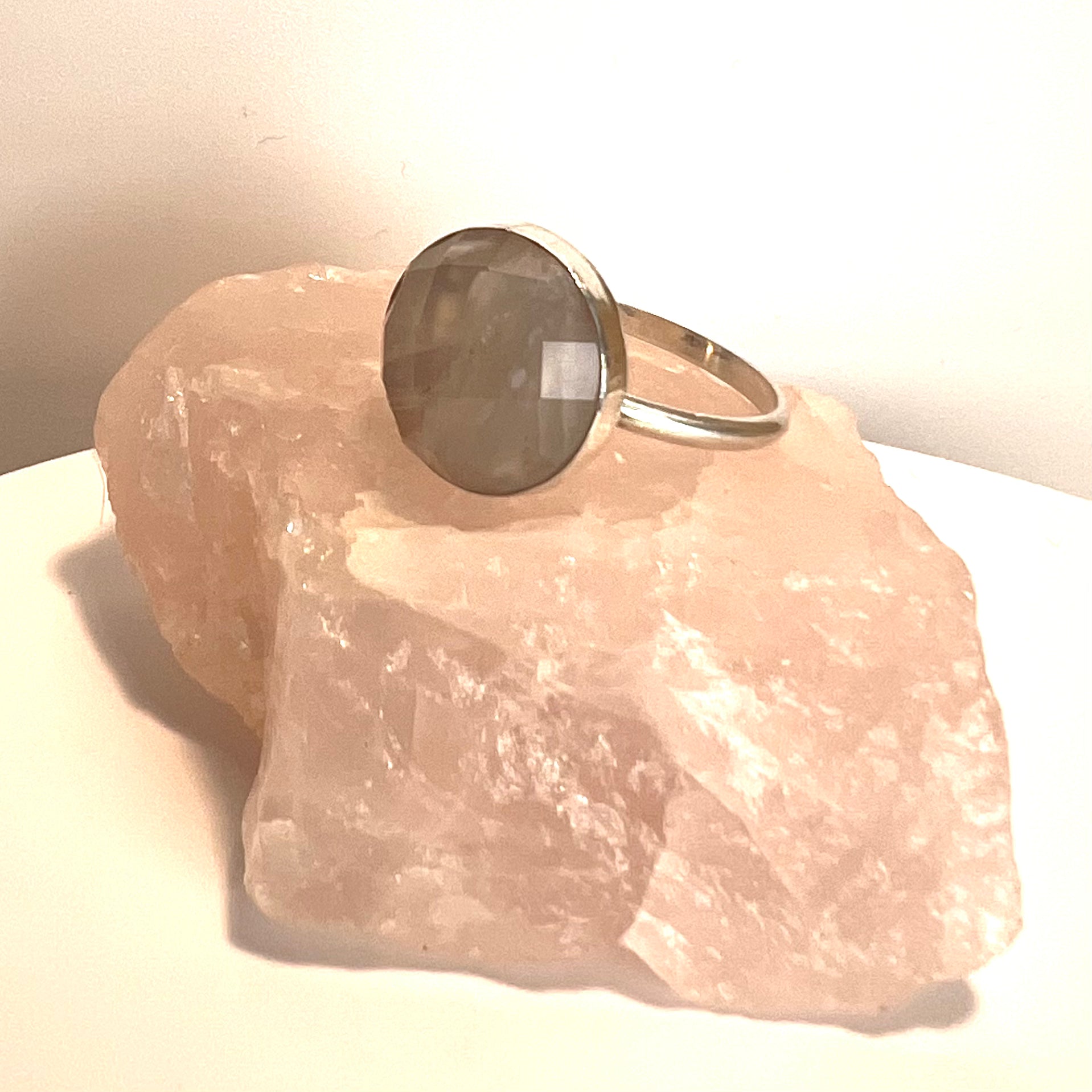 Full Stop Rose-Cut Rose Quartz Ring