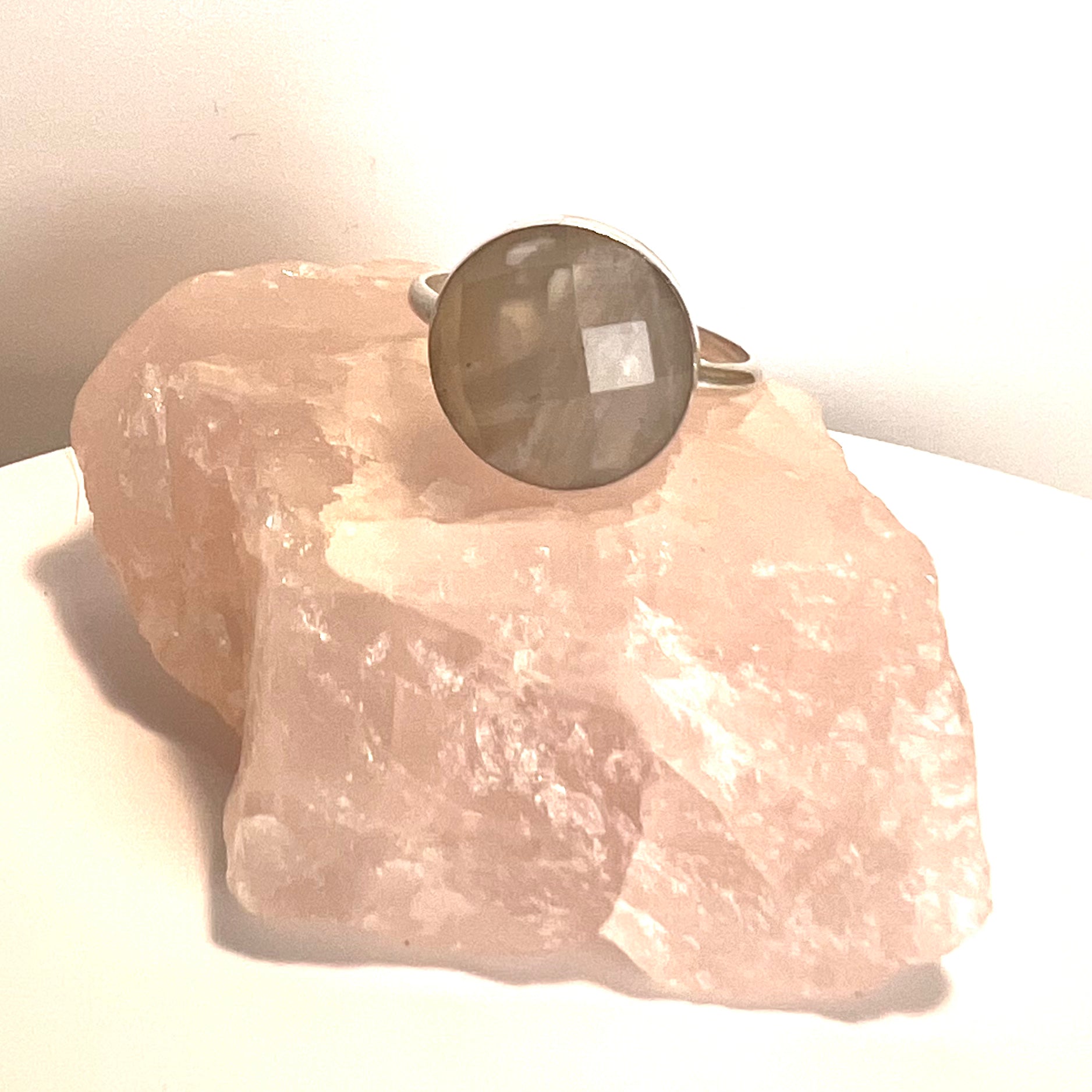 Full Stop Rose-Cut Rose Quartz Ring
